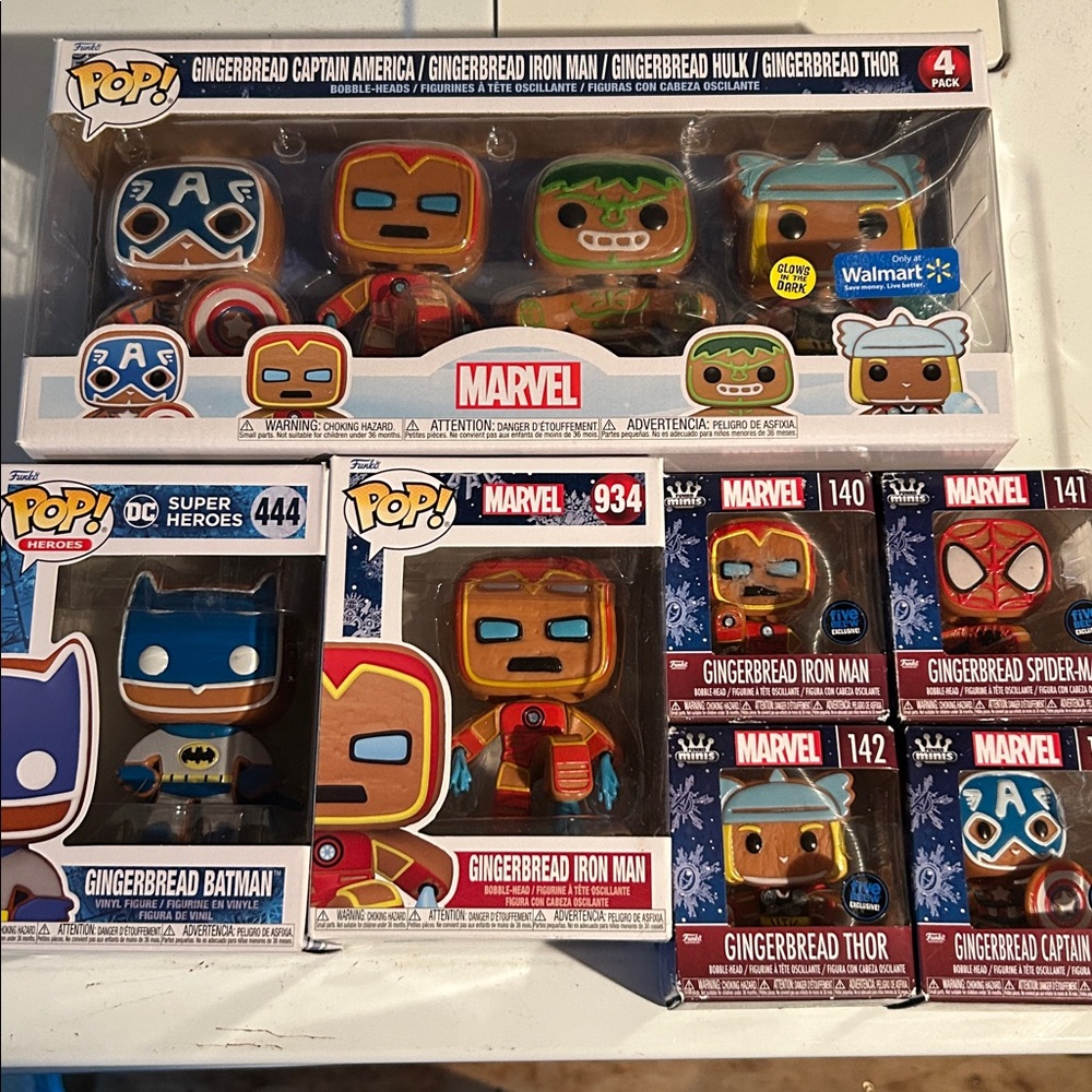 New Marvel Funko Gingerbread Exclusive 4 Pack 444 934 140 141 142 143